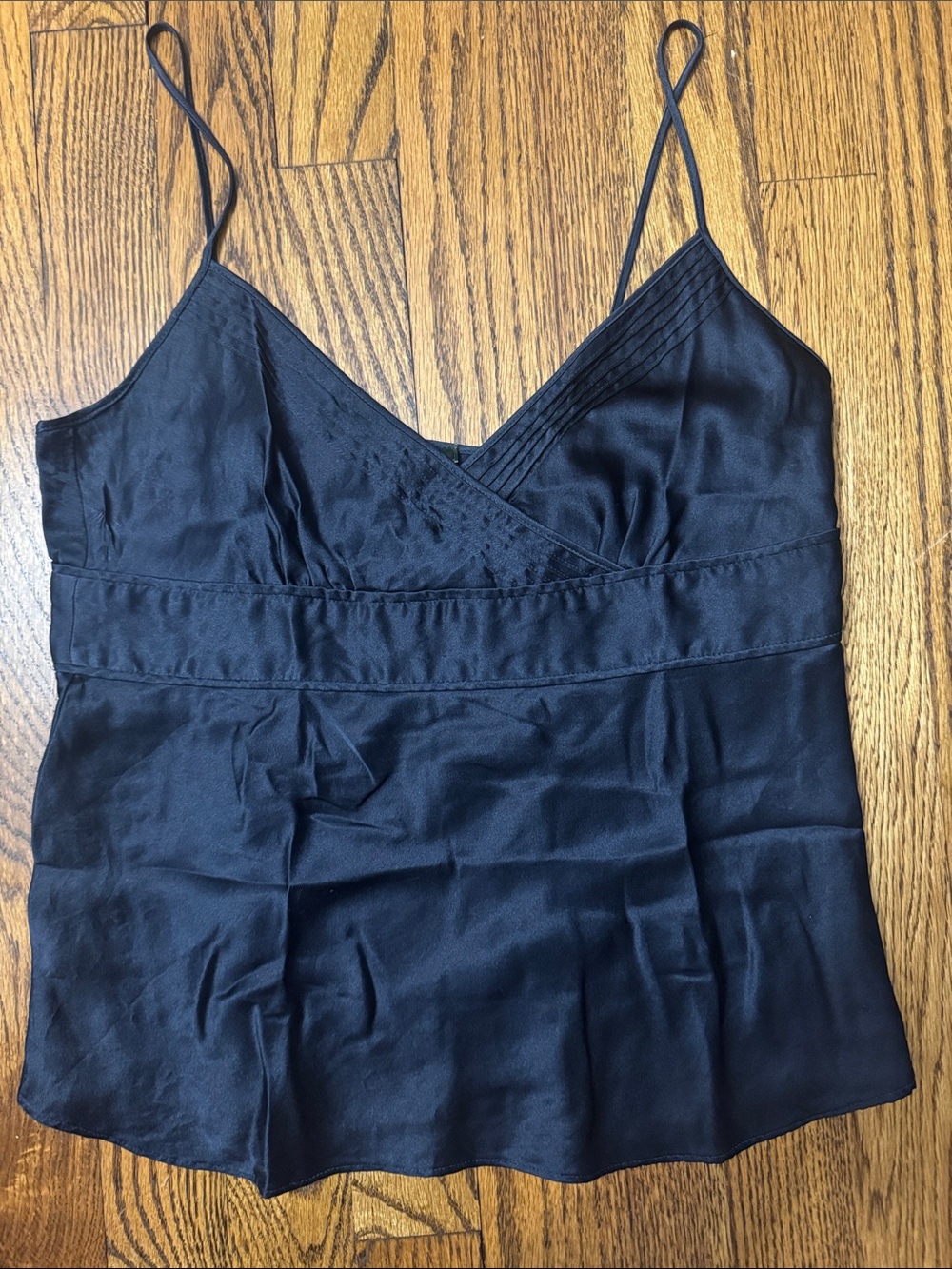 J.Crew Fall 2005 Black 100% Silk Wrap Cami Tank Top
